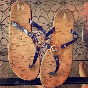 Gently used MK Navy Thong Sandals!